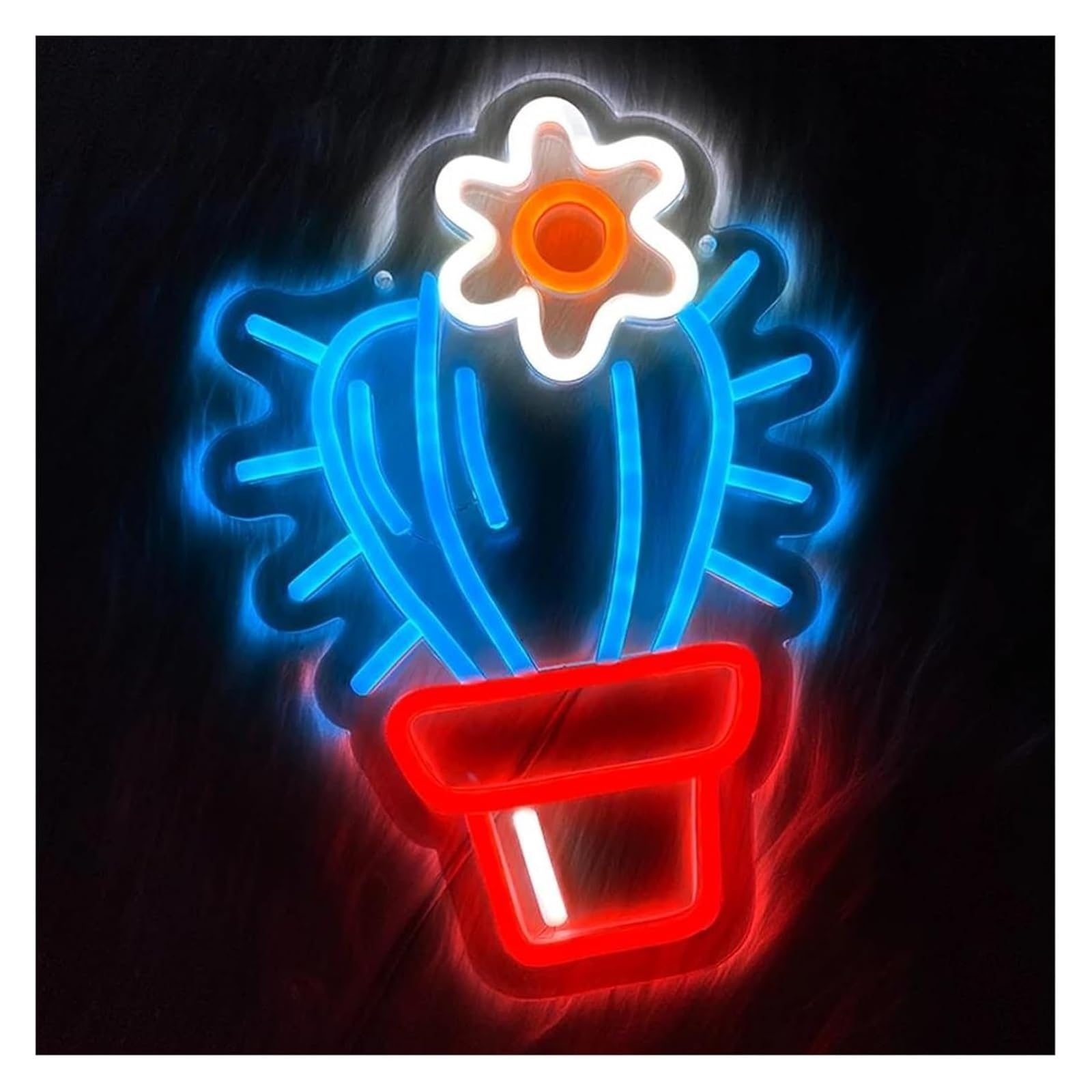 Generico Lampada per insegna al neon a LED con luce dimmerabile per negozio di fiori per stanza delle piante, 22 cm x 31