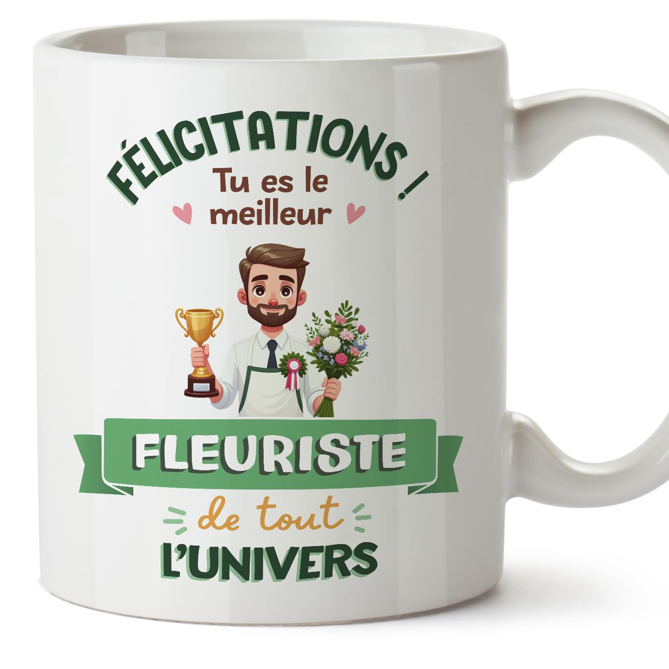 MUGFFINS Florist Man Mug - in French - Meilleur Univers Trophée - Funny Gift for Colleagues - Ceramic 11oz Mug — image 1