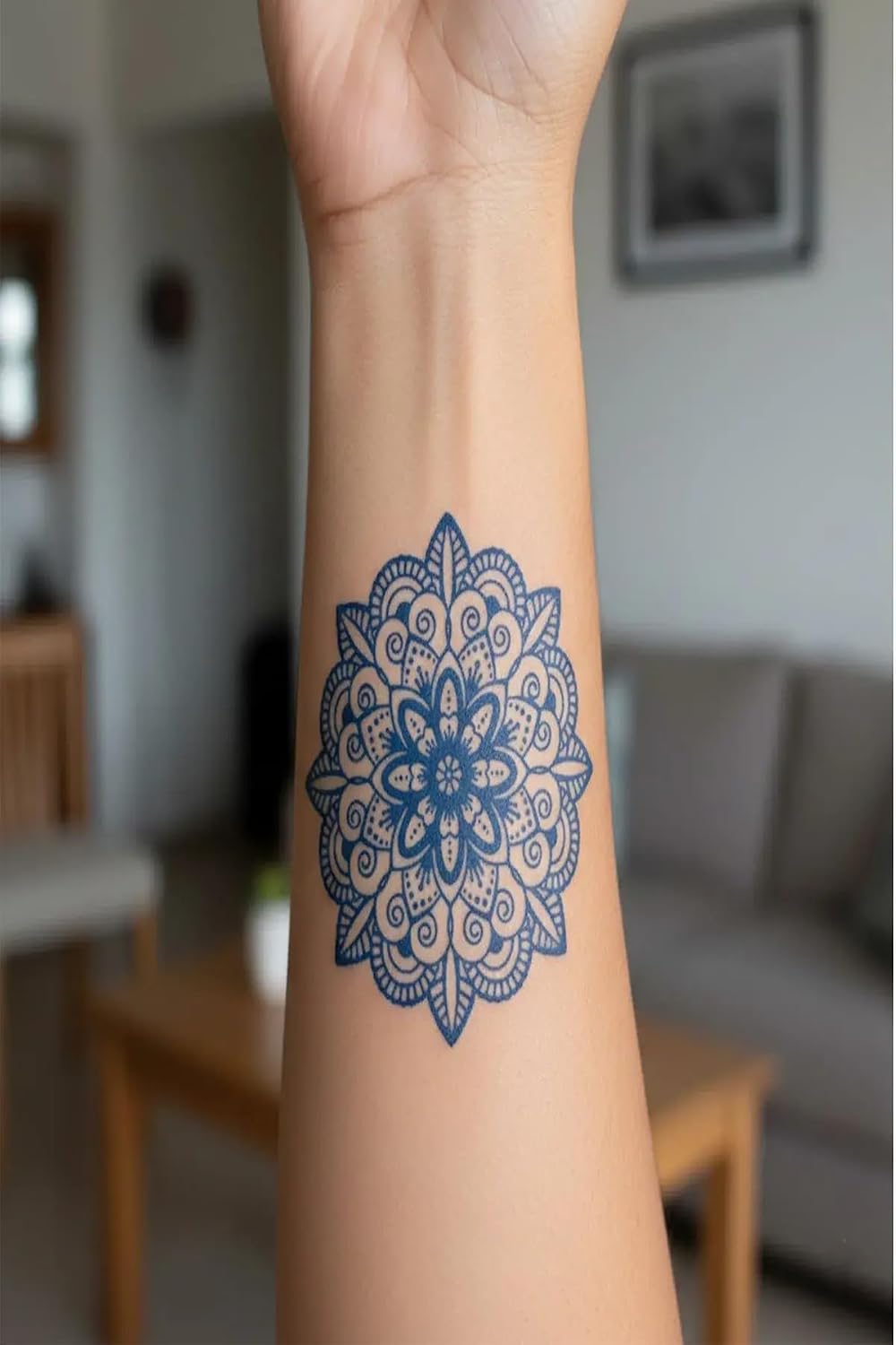 Mandala Minimal Yarı Kalıcı Geçici Dövme 1 Ay Kalıcı Yapıştırma Dövme 5x5 cm