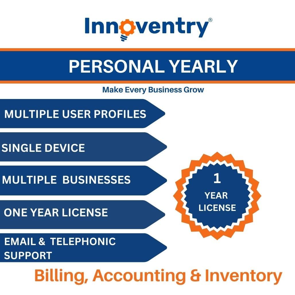 Innoventry - Personal Edition Yearly License ( GST Ready Accounting, Inventory Management for Small and Medium Business ) Email delivery in 2 Hours- no CD (B0CBV6N494) Amazon Price History, Amazon Price Tracker