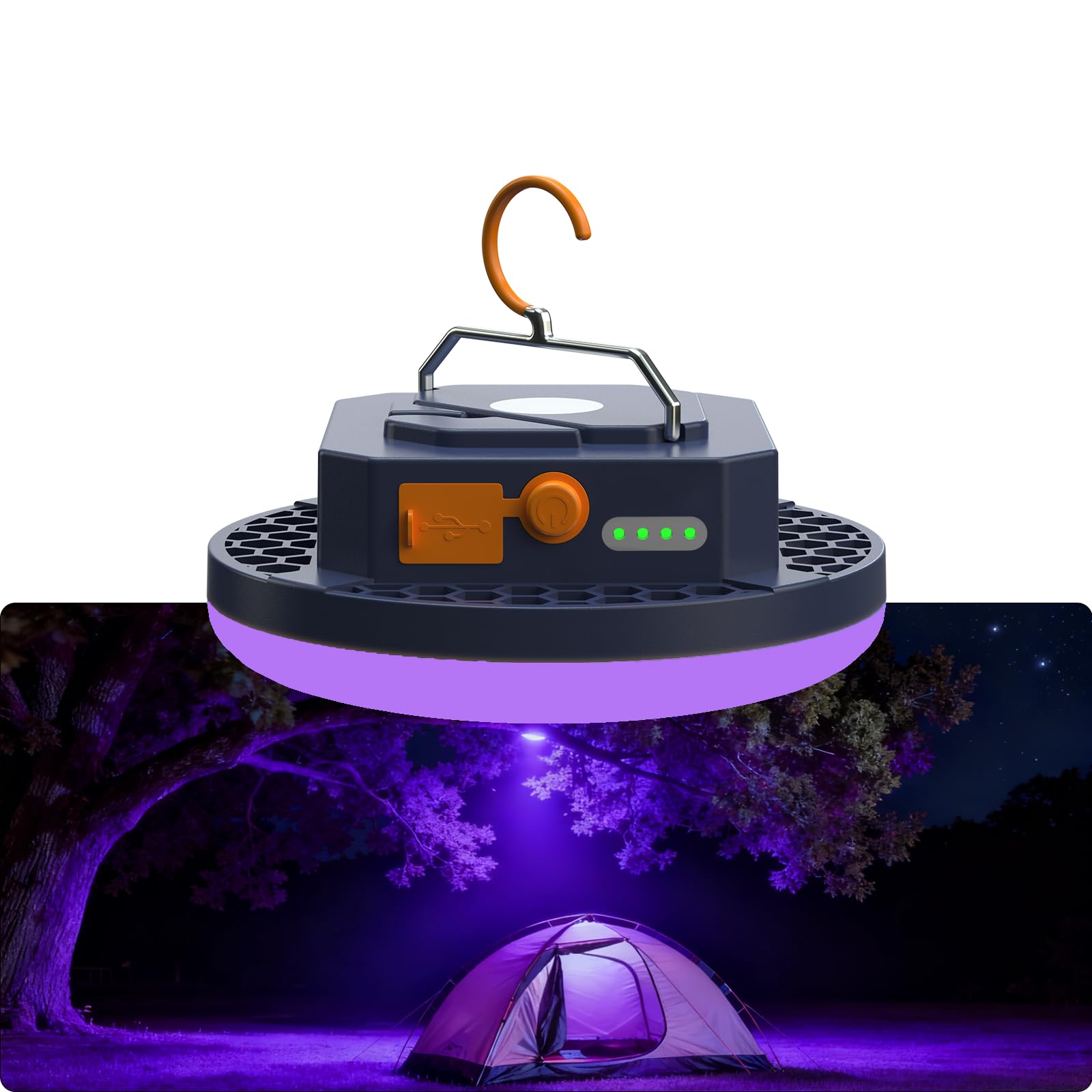 96 LED 395nm UV / 6500K Flashlight Camping Blacklight , 10000mAh Rechargeable, 3000 Lumens, Glow Lights for Party , Bedroom, Fluorescent Poster , Dog/Cat Urine , Bed Bug ,Halloween Black Light (UV)