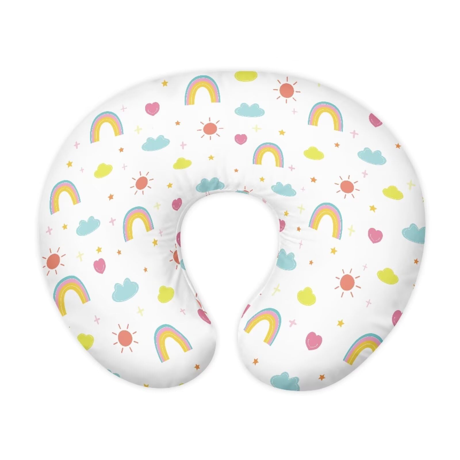 PJHEQOXE Nursing Pillow Cover Stretchy and Soft Nursing Cover for Breastfeeding Pillows Pillow Slipcover for Baby Girls Boys Newborn Rainbow