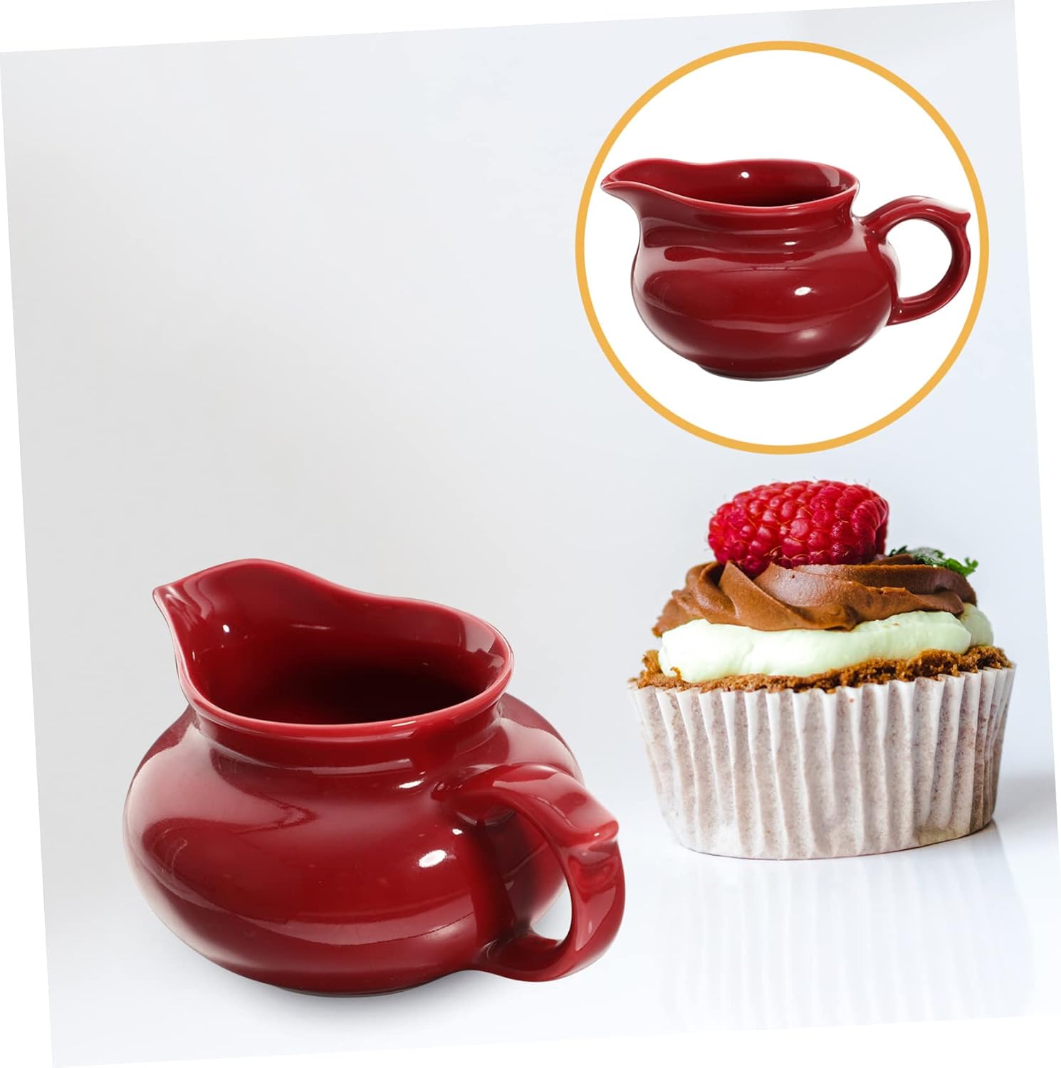 Ceramic Sauce Cup Gravy Boat for Broth and Meat Gravy Serving