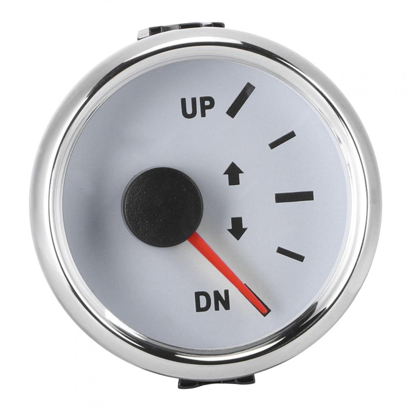 trim gauge 52mm/2in UP-DN Boot Trim Gauge 0-190ohm Signal Trim Tilt Indicator Rote Hintergrundbeleuchtung (weißes Zifferblatt, silberner Rahmen) fferblatt, silberner Rahmen)