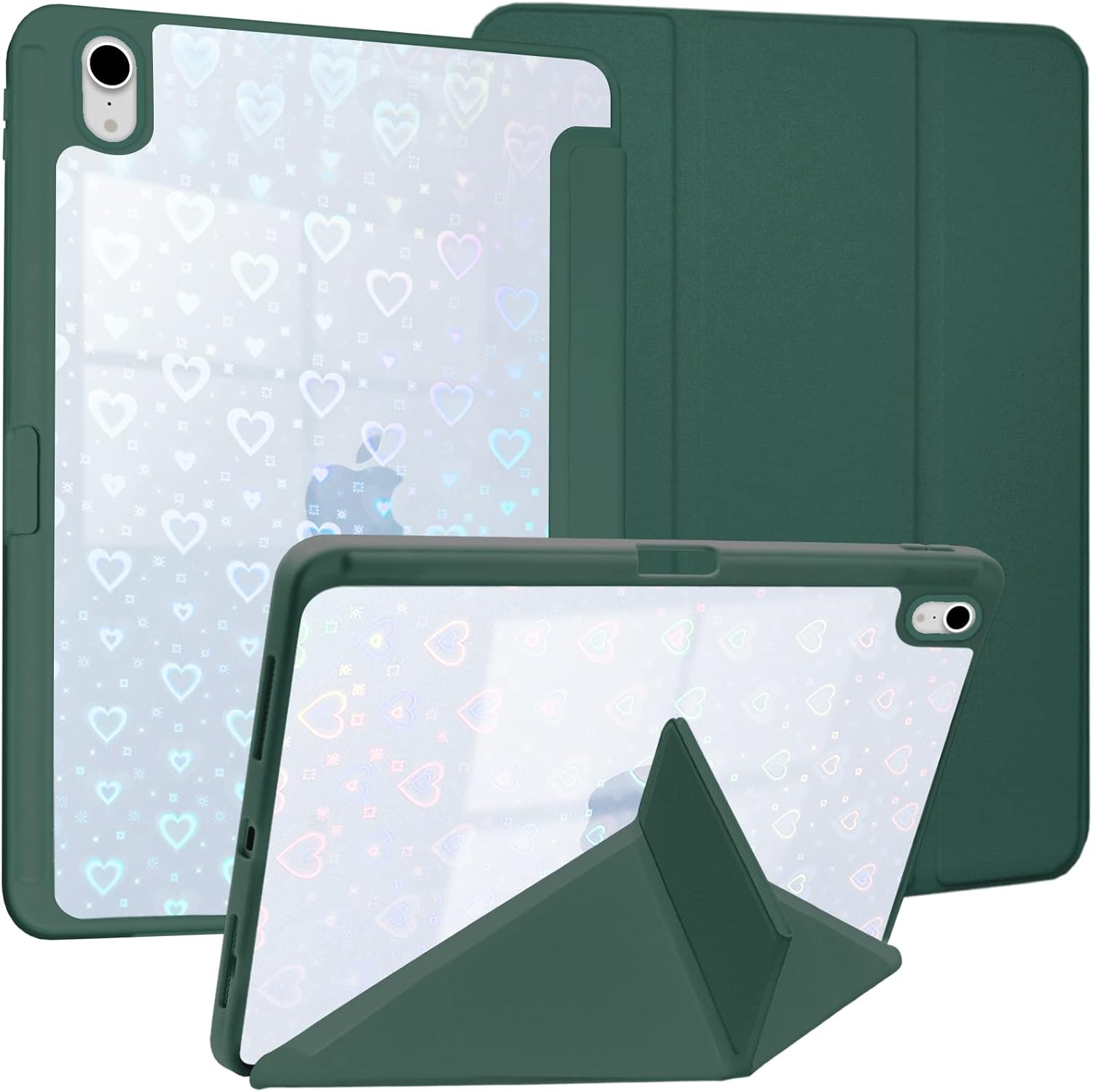 SoFunMoky Funda para iPad de 10 generación de 109 pulgadas 2022 A2757 A2777 con soporte para lápices soporte multiplegable purpurina transparente