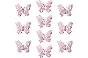 10Pcs Pink Butterfly Lace Trim