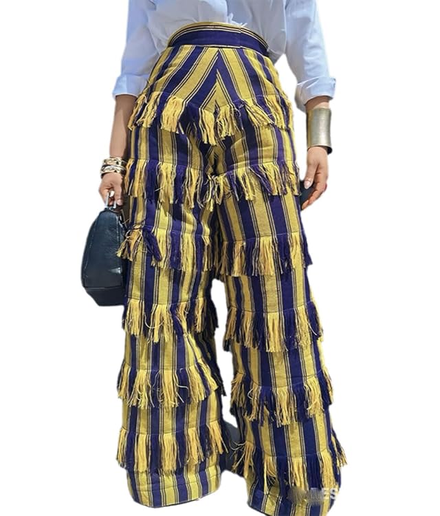 Wide Leg Pants for Women High Waisted Loose Slacks Stripe Floor Length Going Out Club Fall Trousers Streetwear