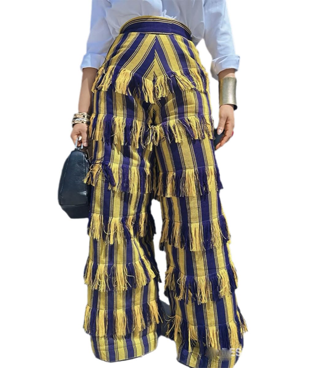 Wide Leg Pants for Women High Waisted Loose Slacks Stripe Floor Length Going Out Club Fall Trousers Streetwear