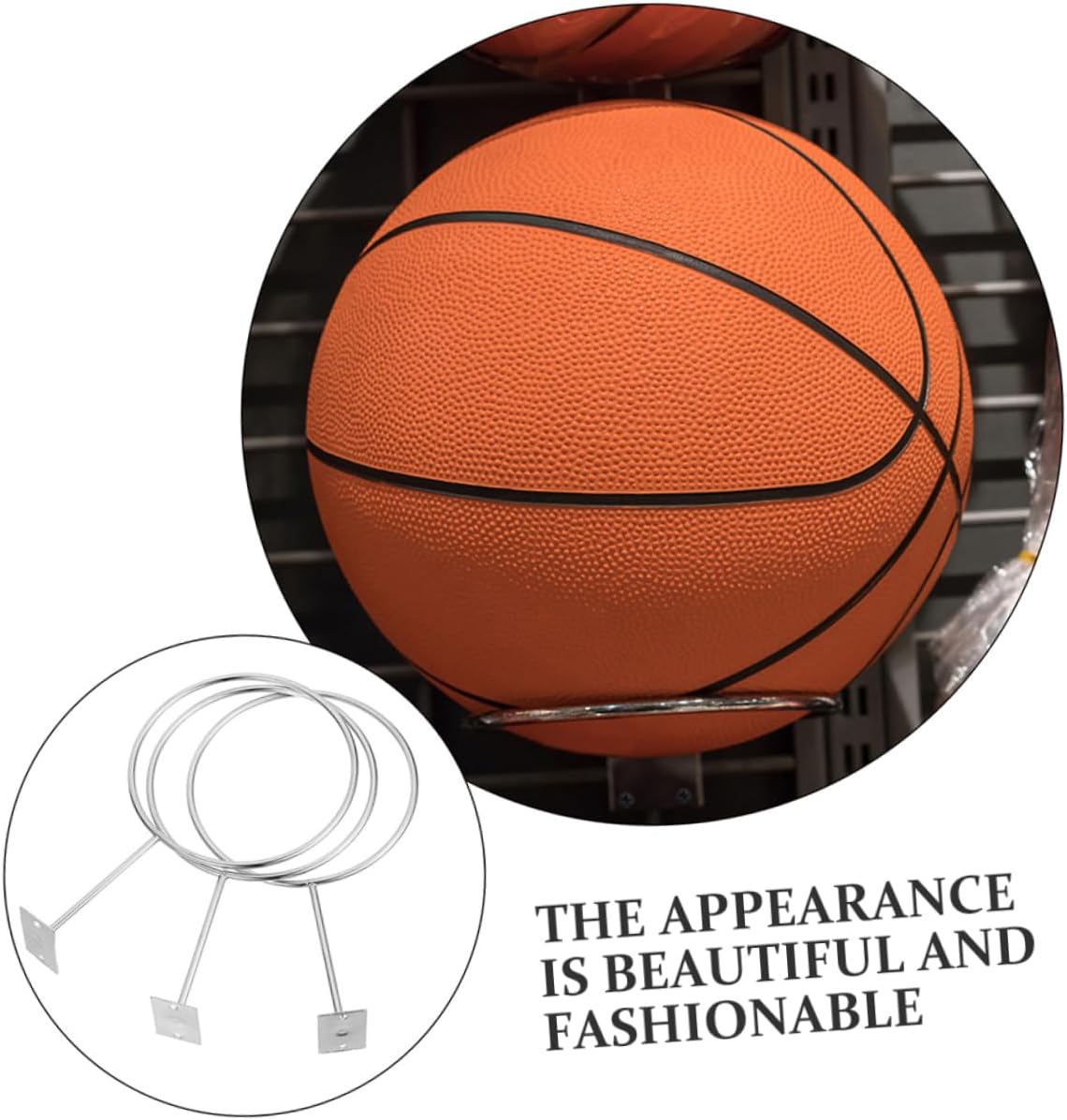 BESPORTBLE Basketball Football Bracket Basketball Wall Mount Football Stand Home Shelf Ball Organizer Basketball