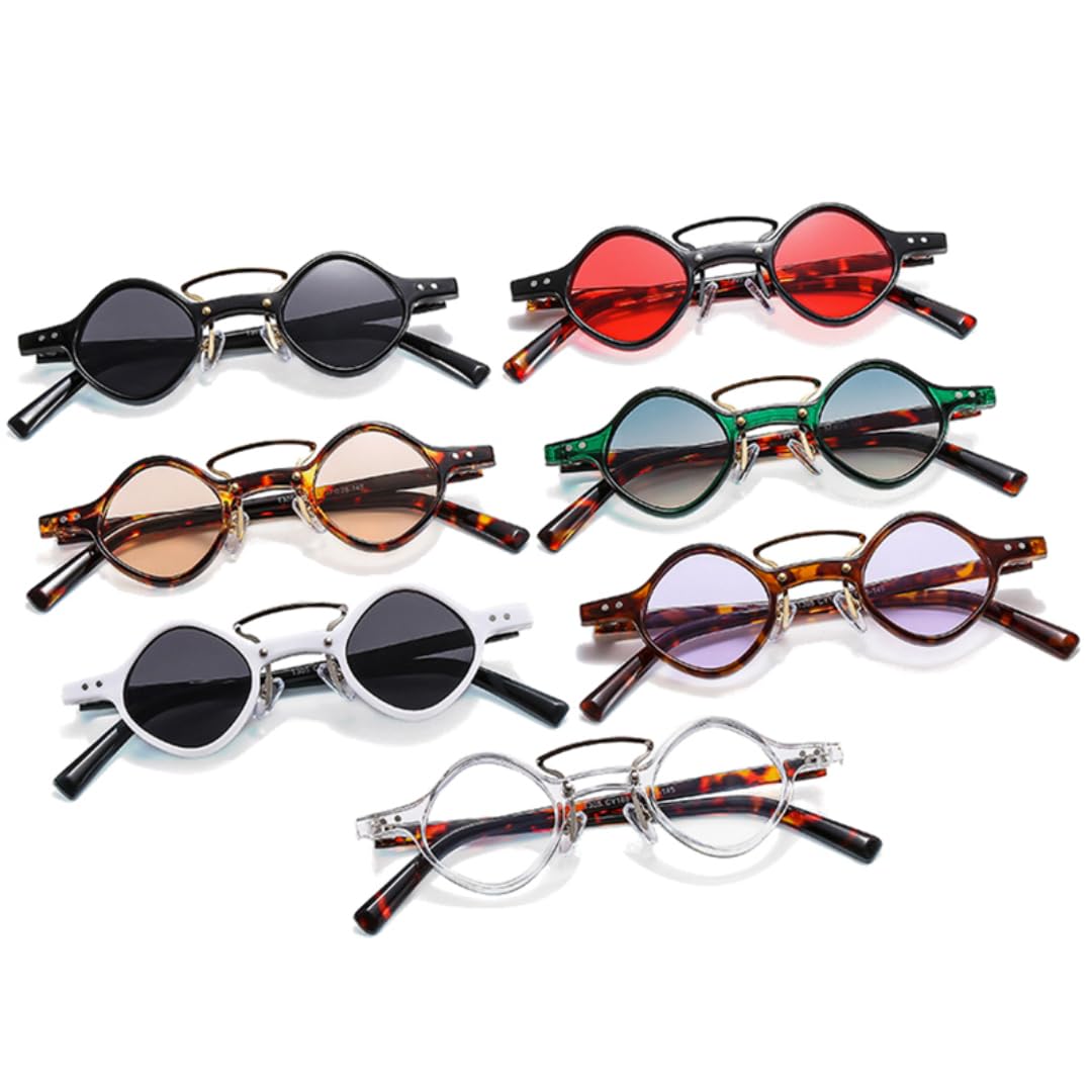 Occhiali da sole piccoli retrò con doppio ponte, moda donna, rosso, viola, UV400, uomo, rivetti