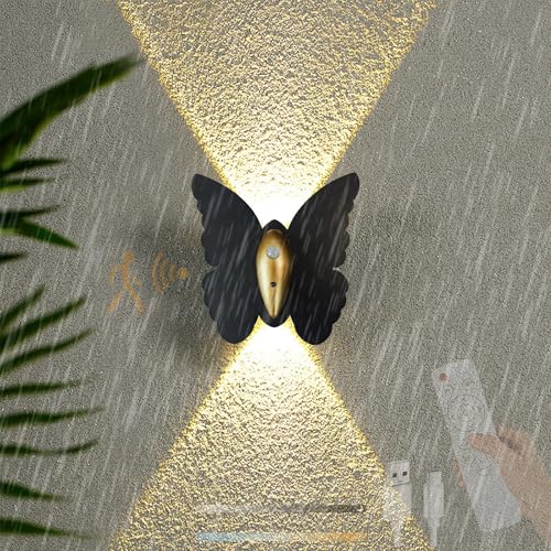 Applique Murale Dimmable de Luxe LED Extérieur Papillon Finition Or Premium