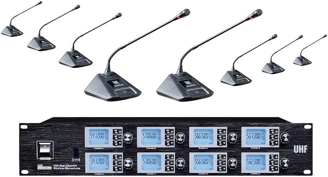 8800S Wireless Conference Meeting Room Microphone System 8 Channel Gooseneck Mic