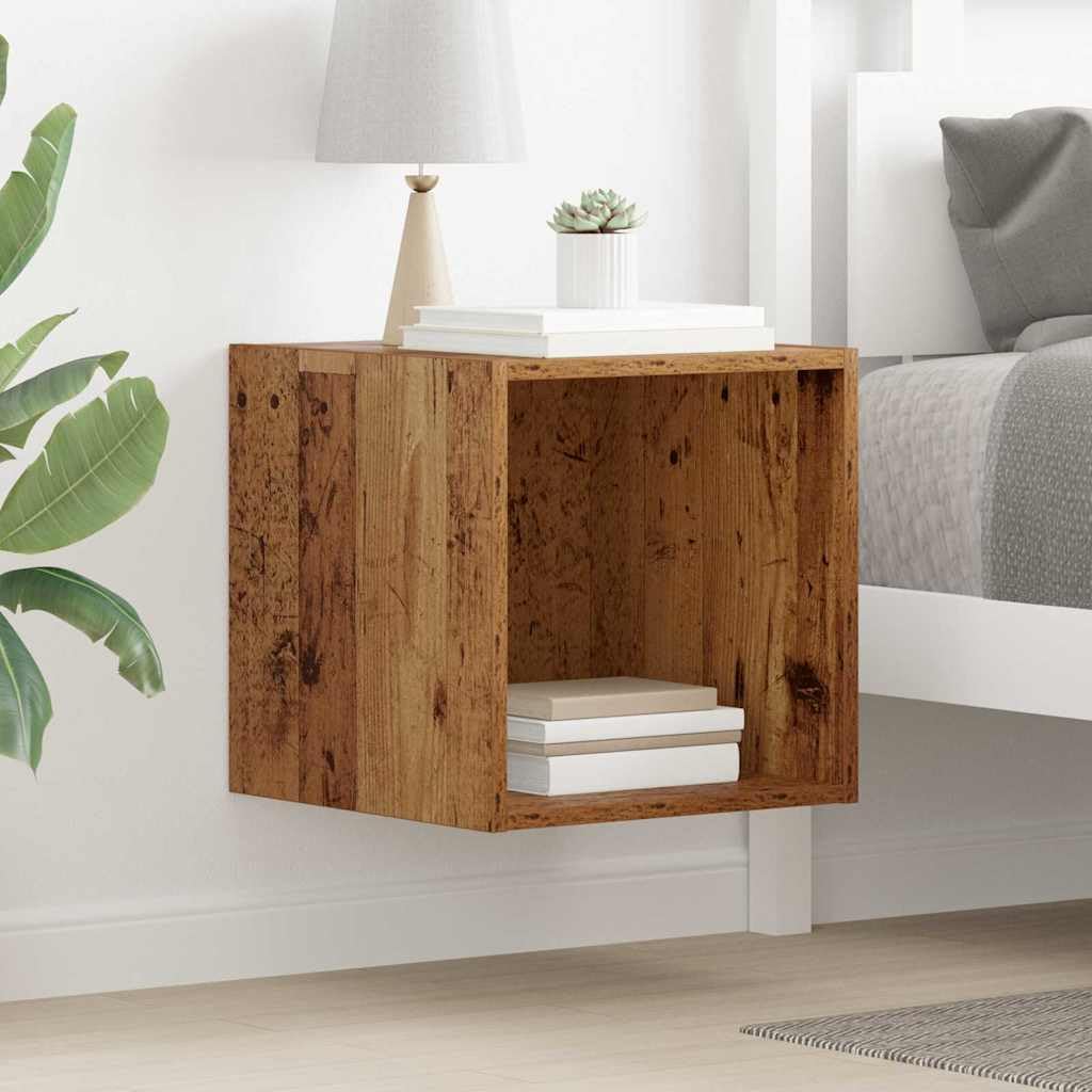 Wandregal Altholz 37 x 37 x 37 cm Holzwerkstoff Schwebendes Regal mit Minimalistischem Design für Wohnzimmer Büro und Flur