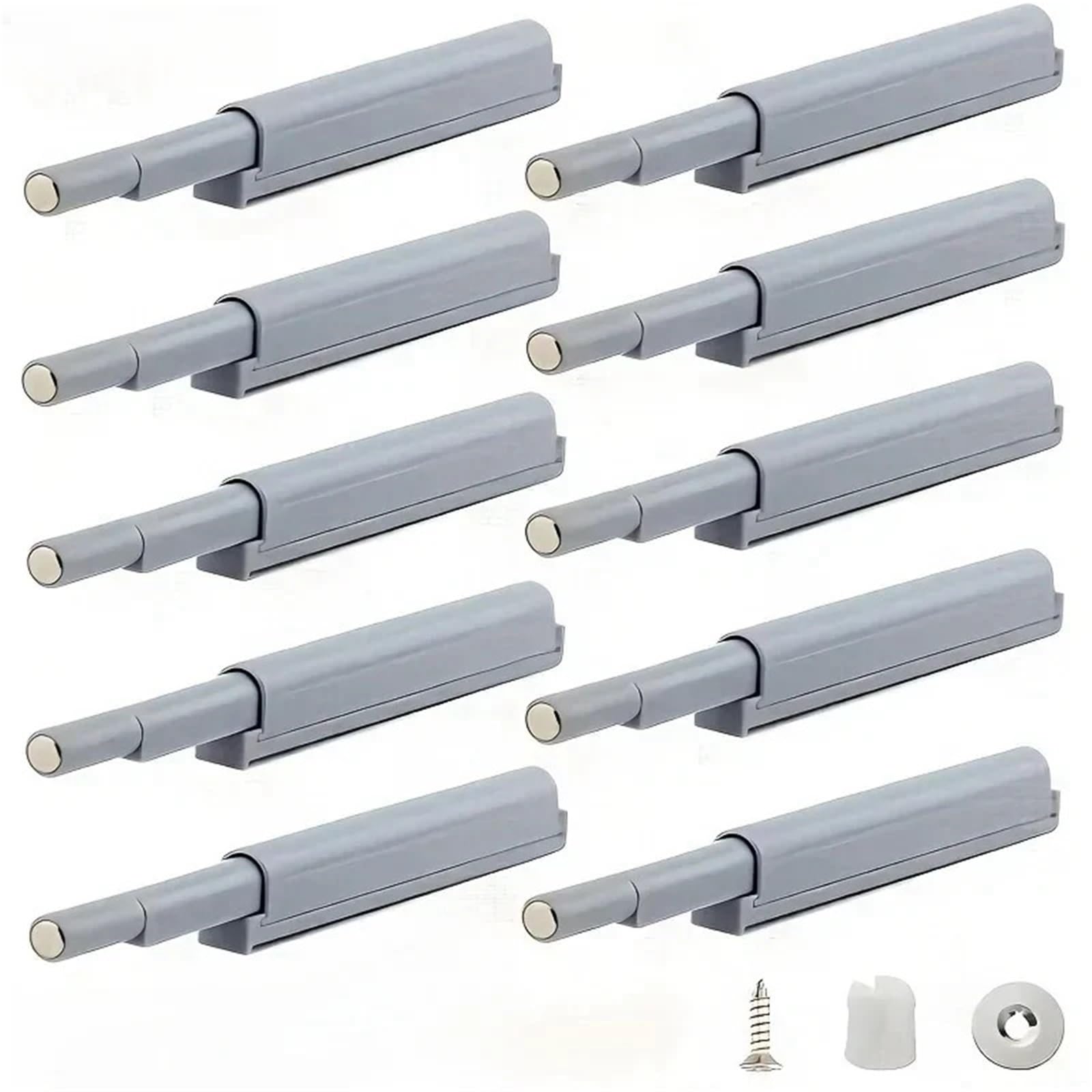 20PCS Cabinet Buffers Push to Open Door Catches Magnetic Latch Quiet Close with Invisible Handle Furniture Hardware Accessory for Cupboard