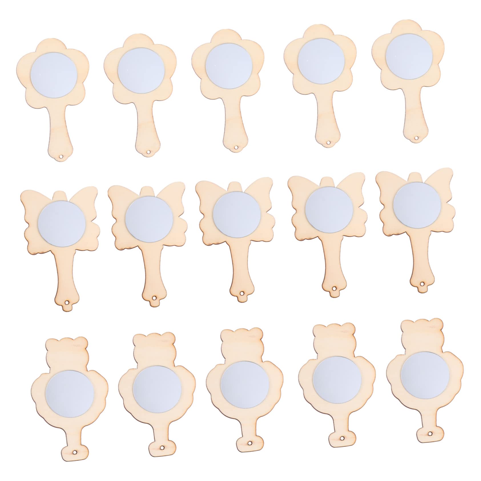 SEWACC Wooden Mirrors Set Hand Painted Boys and Girls Mirror for DIY Random Style