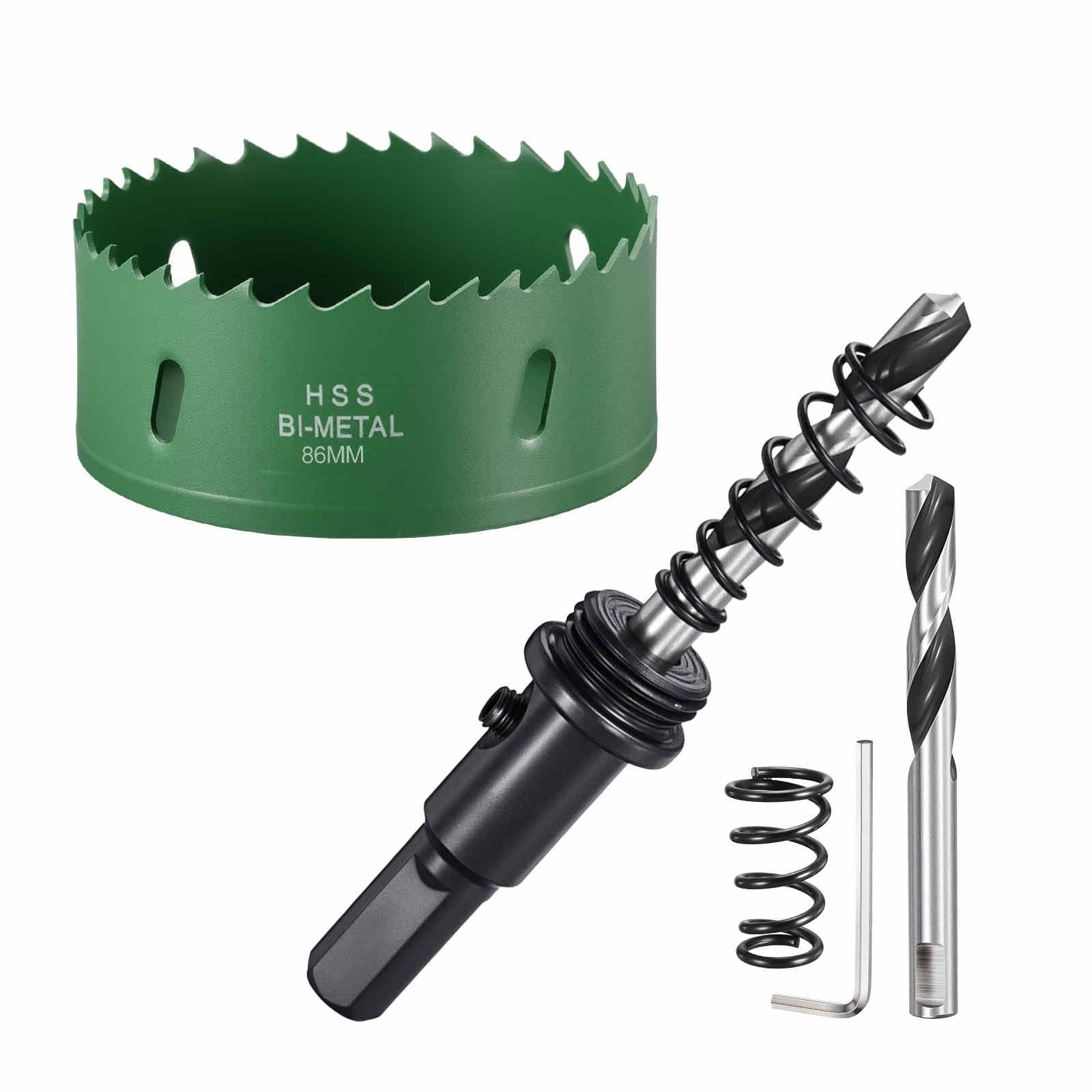 DTGN 3-3/8" Bi-Metal Hole Saw M42 HSS - 86mm Hole Cutter - Good for Thick Stainless Steel/Alloy/Aluminium/Brass/Copper - Green
