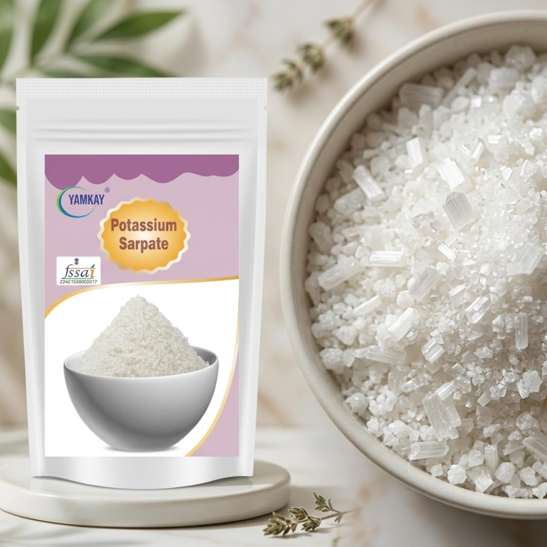 Yamkay Potassium Sorbate 250g | Food Grade Preservative (E202) | Sorbic Acid Potassium Salt | For Baking, Beverages, Cheese, Pickles | Extends Shelf Life | Non-GMO 1