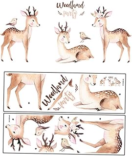 Housoutil Quarto 2 Folhas Alces Adesivo De Parede Adesivos De Parede Removíveis Decoração De Escritório Adesivos De Parede Para Crianças Sala De Estar Adesivo De Desenho