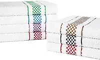 Kit 10 Pano de Prato Atoalhado Para Cozinha Felpudo Malta 45x70cm 370g/m² 100% Algodão - Sortido