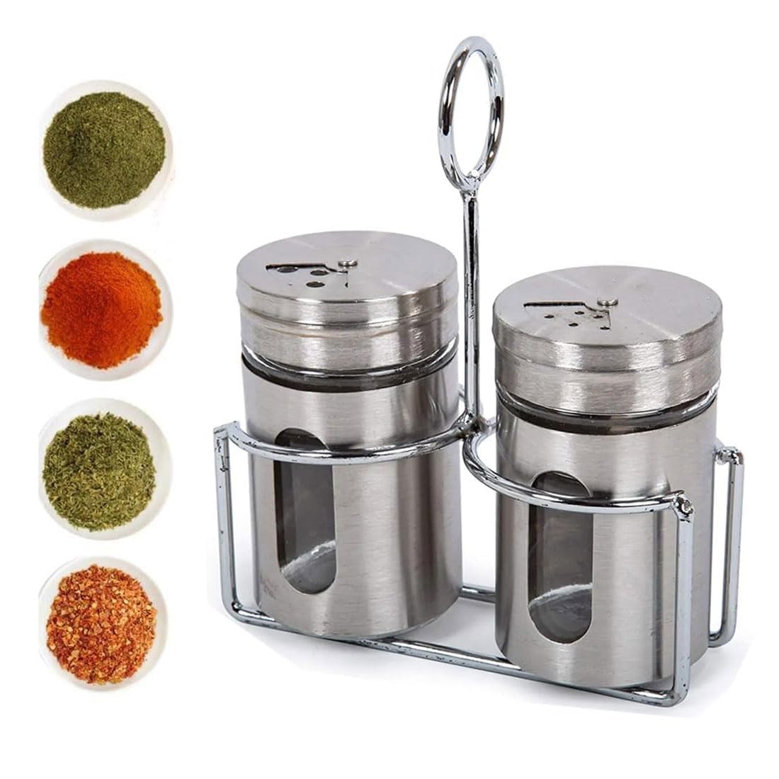 Stainless Steel Salt & Pepper Shakers - Elegant Set -1