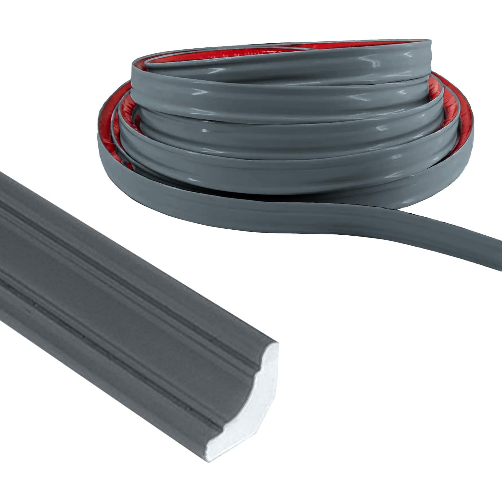 2.5 Meters PVC Quadrant Trim, Self Adhesive Grey Quadrant Trim Floor Beading Grey Moulding Trim Home Wall Inside Corner Decoration, Laminate Floor Beading Edging Strip Wall Corner Strip(12 * 9mm)