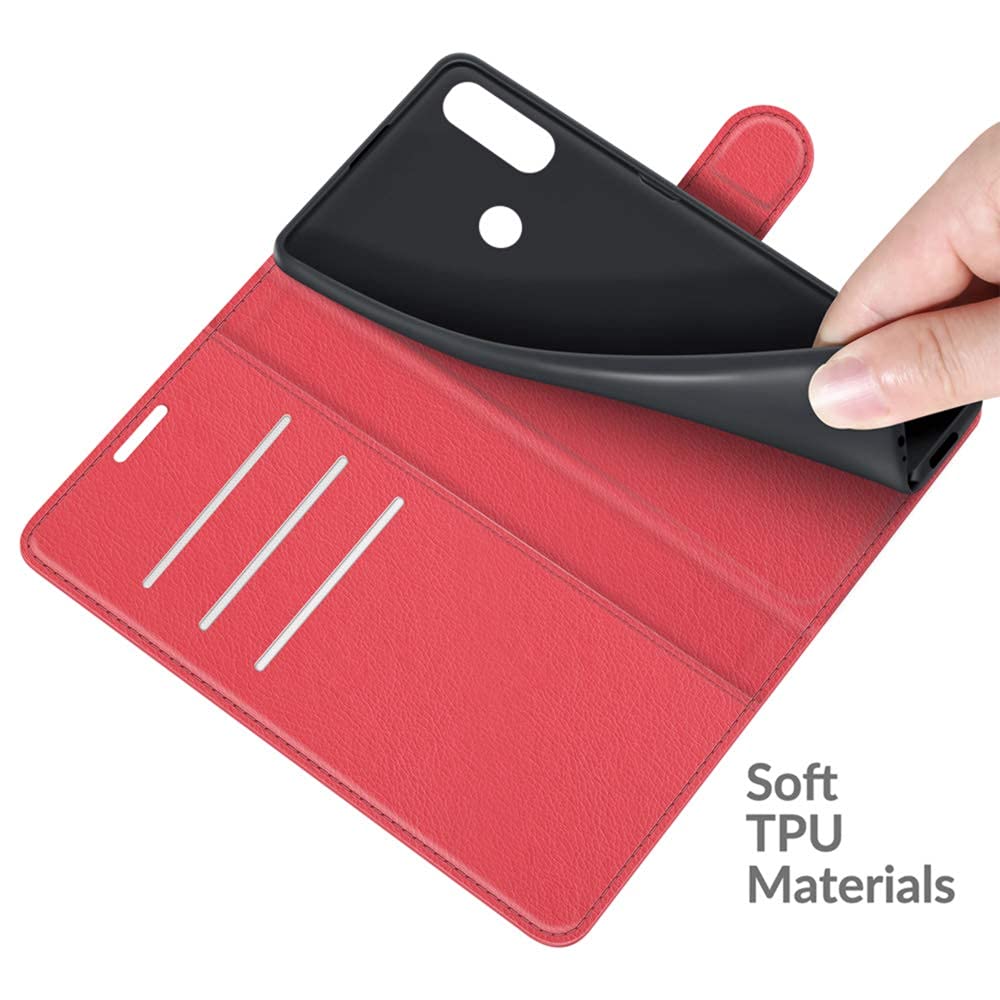 Fertuo Cover Realme X3 SuperZoom, Custodia Portafoglio Cover a Libro in Pelle Flip Case con Silicone Bumper, Fibbia Magnetica, Porta Carte, Kickstand, per OPPO Realme X3 SuperZoom, Nero