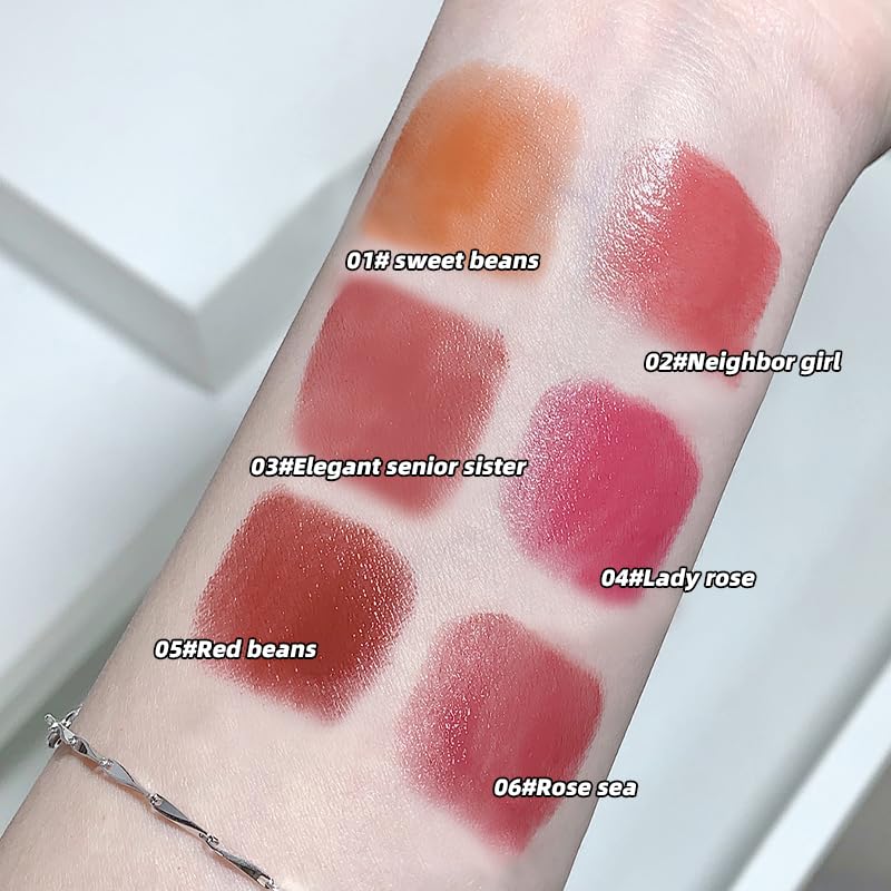 Image of Gege Bear Water Gloss Lipstick | High-Shine Lightweight Liquid Lip Color | 6 Stunning Shades for All Skin Tones | Long-Lasting Moisturizing Glossy Finish | Non-Sticky Lip Tint with Luxurious Packaging | Everyday Wear Makeup Essential (03# Elegant Senior Sister, 3.8g)