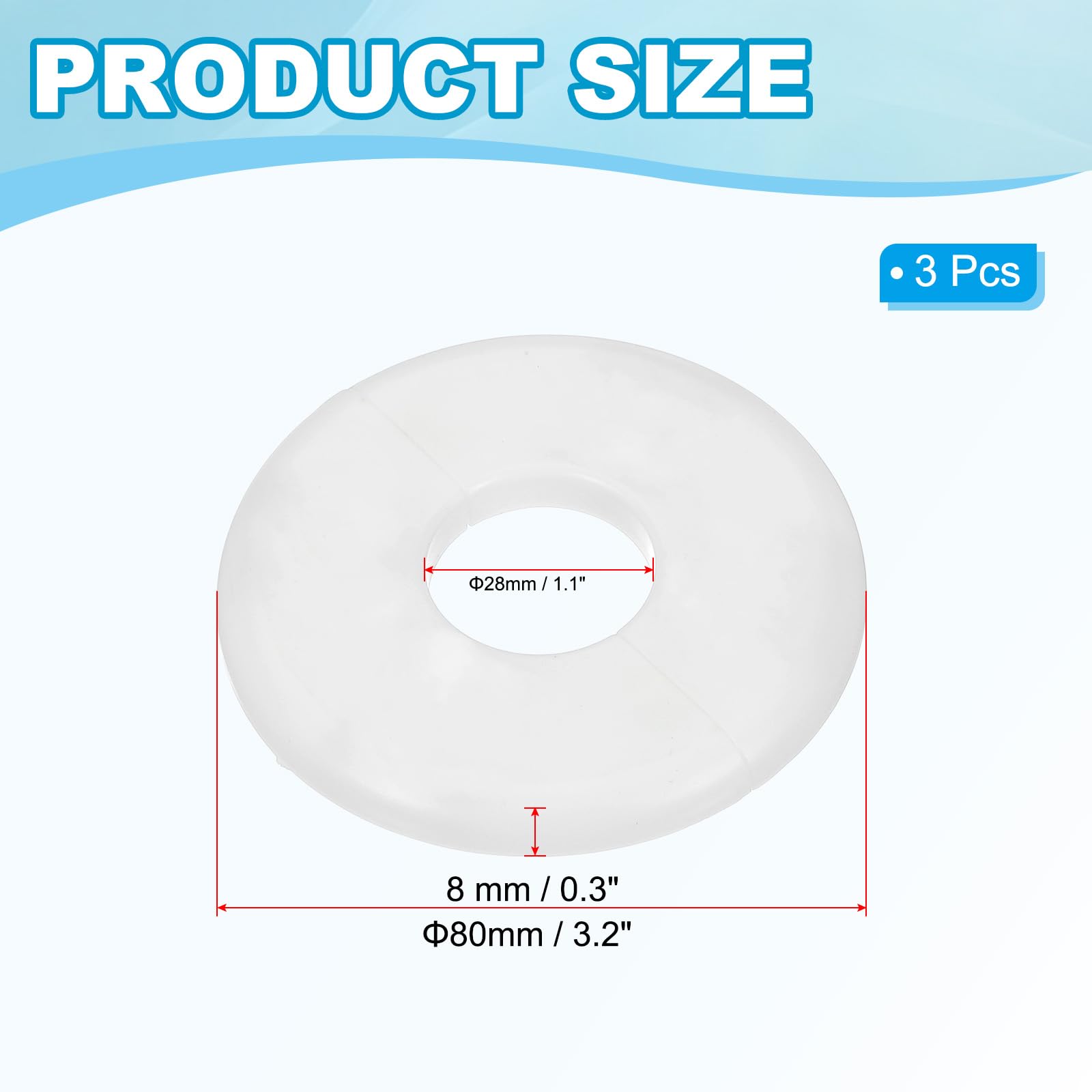 PATIKIL Muur Split Flens 1,10 (28mm), 2 Stuks ABS Ronde
