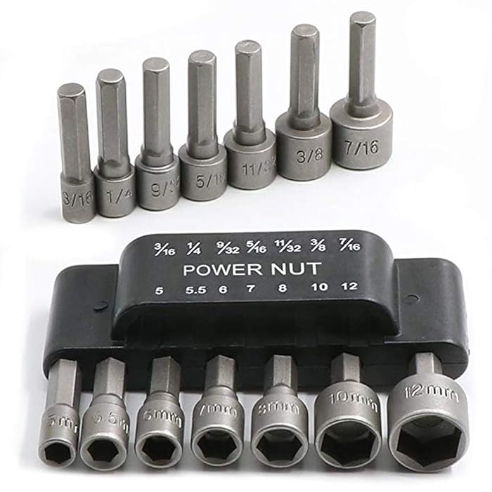 Buy 14Pcs Power Nut Driver Drill Bit Set, 1/4” Hex Socket Adapter Bolt