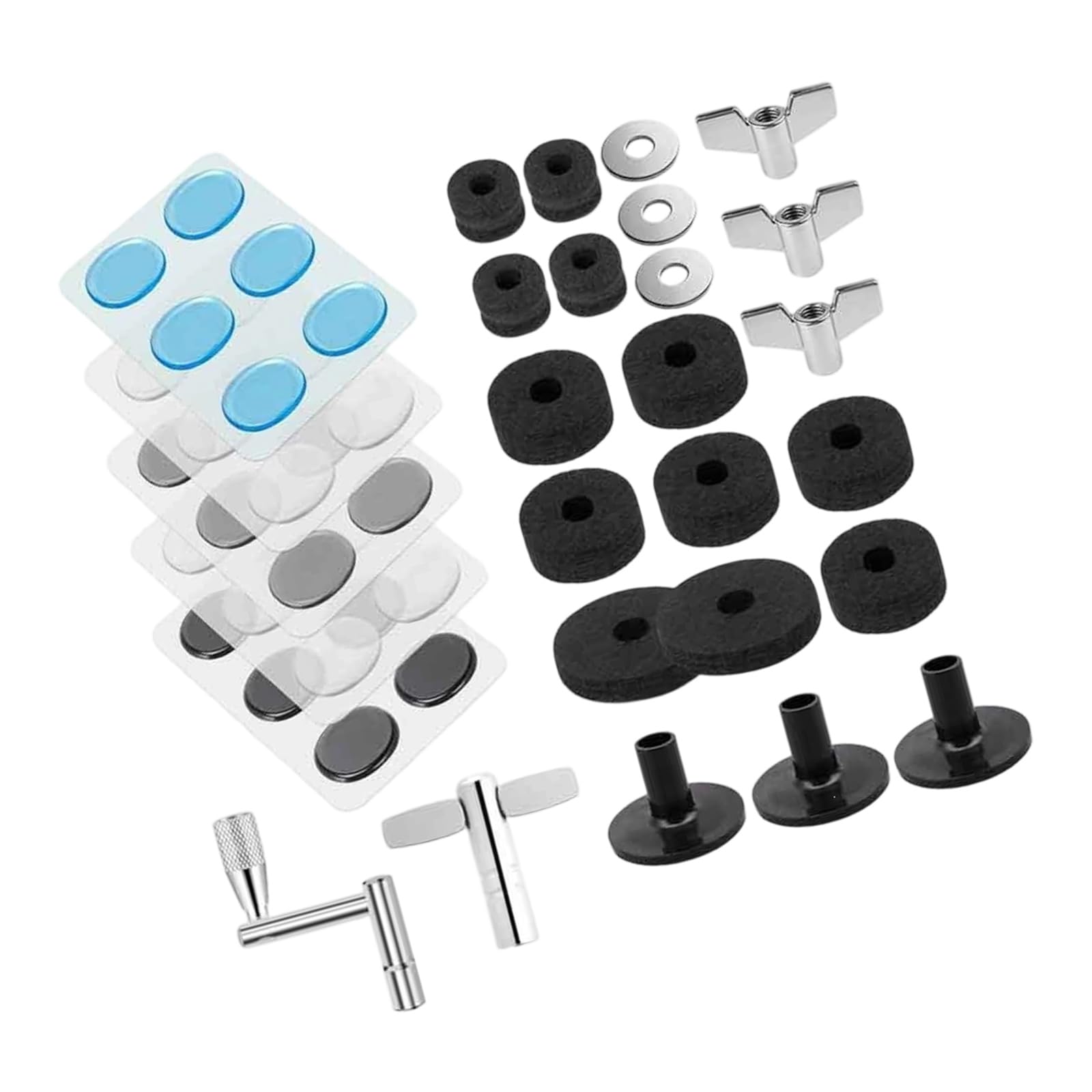 BWANGIAO Drum Accessories Set With Cymbals Felts Cymbals Sleeves Wing Nut Washers For Professional Drummers Percussion Accessorie