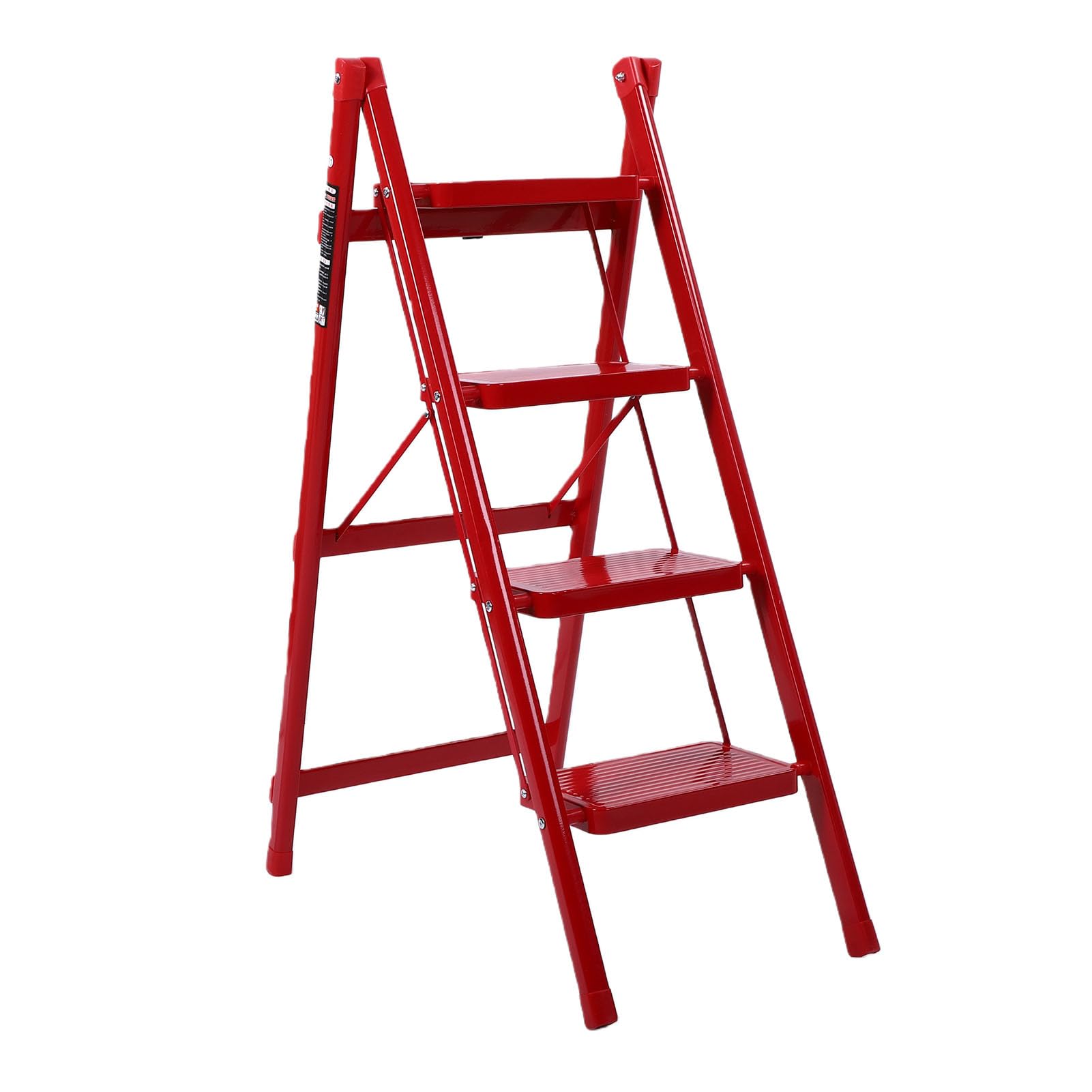 Garosa Scala Pieghevole 4 Gradini con Pedane Antiscivolo Larghe, per Cucina | Materiale in Ferro, Rinforzi Incrociati Stabili, Supporto Triangolare, Sgabello Multiuso, Nessun Montaggio Necessario, Uso