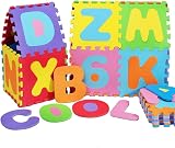 Tappeto puzzle per bambini ATAA Toys, 86 pezzi, in gomma EVA, lettere e numeri, 3,3 m² (multicolore)