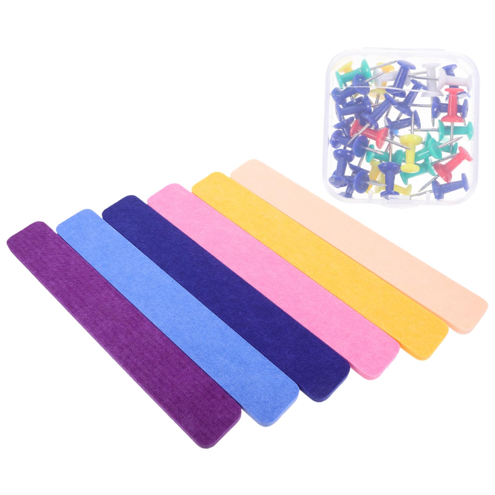 OFFSCH 6Pcs Felt Bulletin Board Strips for Wall Self Adhesive Pin Board Strips Wall Decor for Office and Home Easy to Use No Damage to Walls Background Decoration