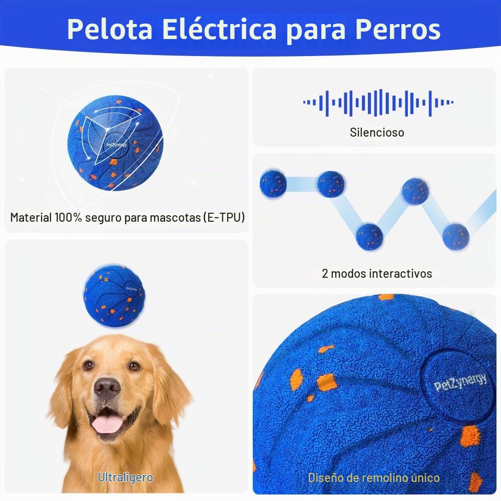 HOTUT Pelota de Juguete Inteligente Recargable por USB, Bola de Auto Rodante para Perros, Smart Jumping Ball para Perros, Pelota Interactiva Perro para Cachorros, Pequeños y Medianos