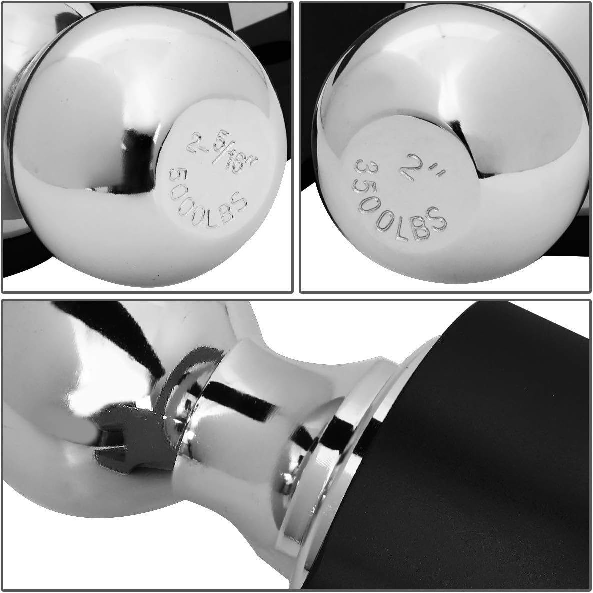 DNA Motoring HITCH-ALU-001-BK Aluminum 6" Drop Adjustable Dual Ball Trailer Tow Towing Hitch
