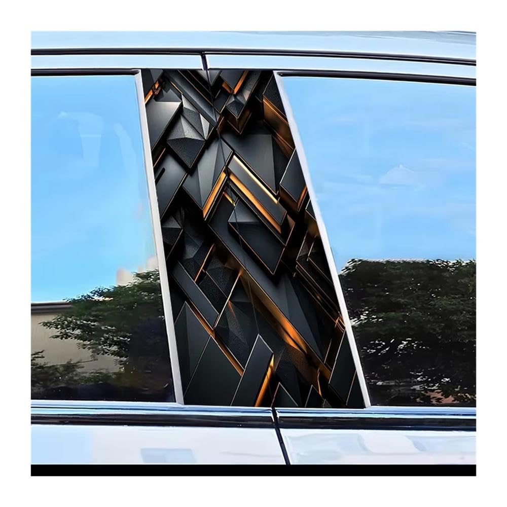 Bertdcx One Color Car Center Pillar Protection Stickers Geometry Pattern Scratch Resistant Film Auto Parts