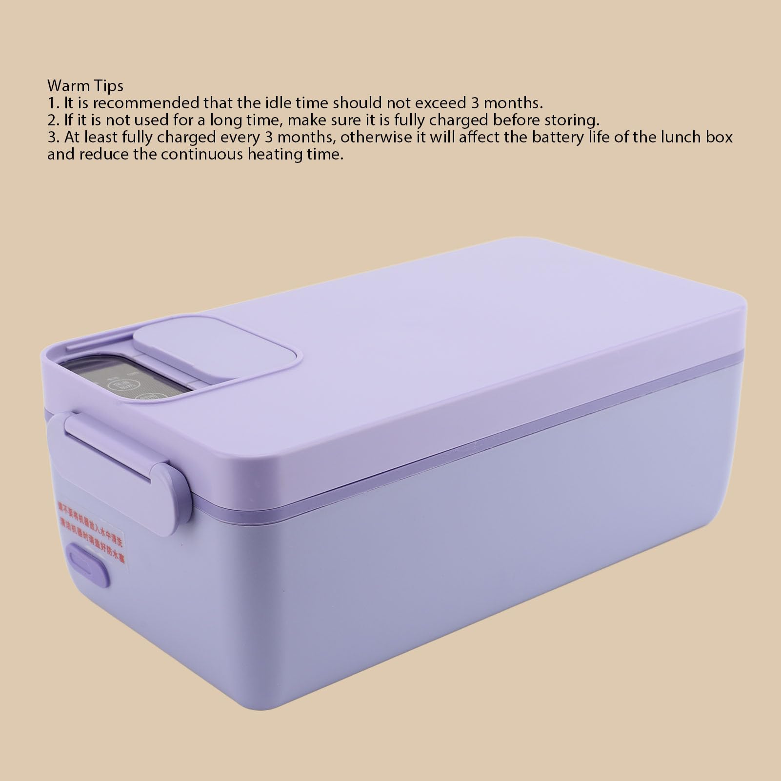 Bewinner Fiambrera eléctrica inalámbrica, 1 litro, capacidad de 1 litro, lonchera térmica inalámbrica recargable por USB, calentador de alimentos portátil, caja de autocalentamiento para exteriores,