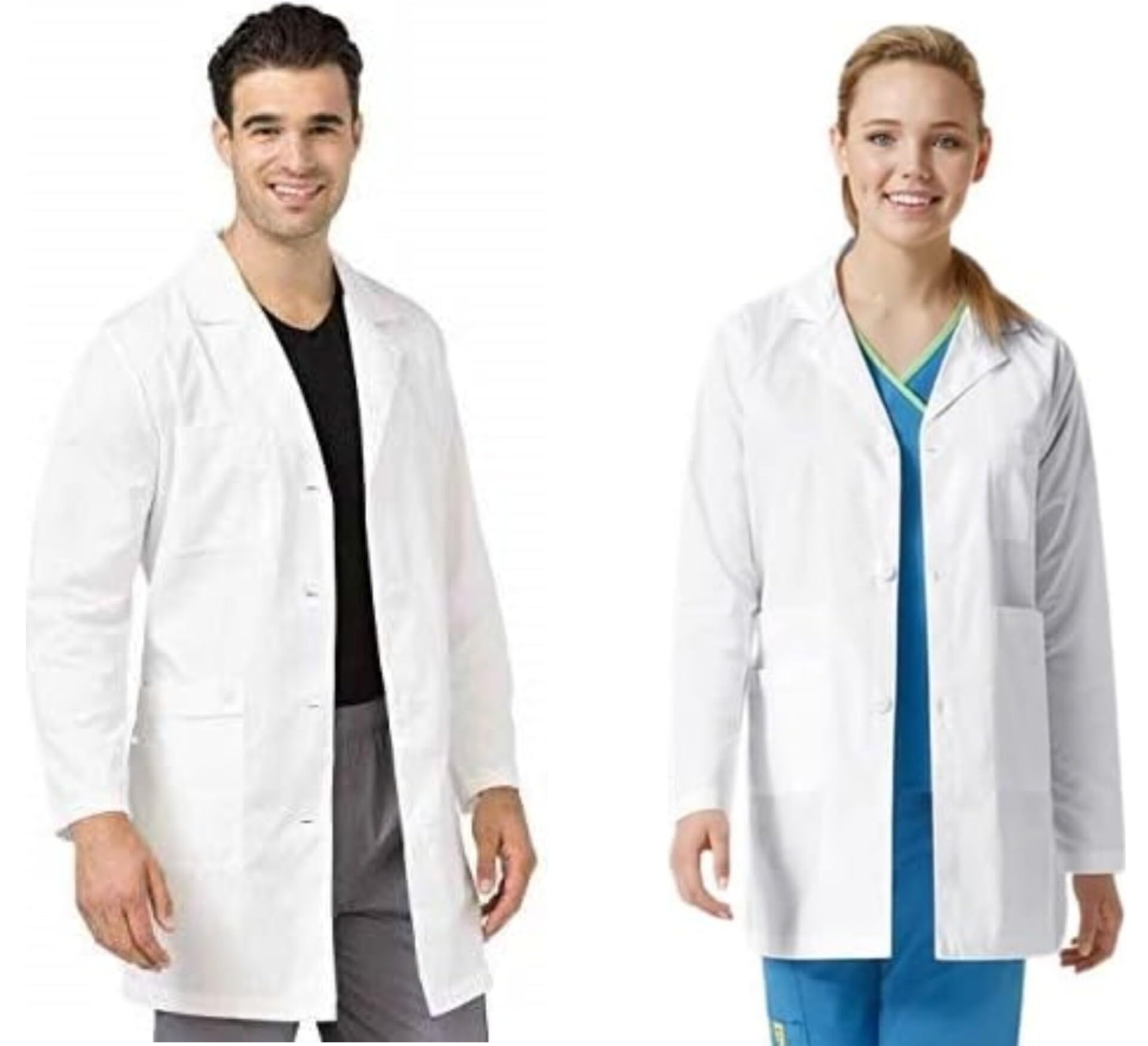 Naman Collection Long Sleeved Professional Apron For Students - Full Sleeved Lab For Men - Wrinkle Resistant Poly Cotton Medical Apron