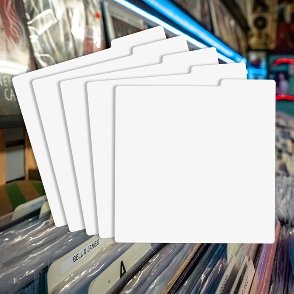 Lot de 5 cartes de classement pour disques vinyles noirs