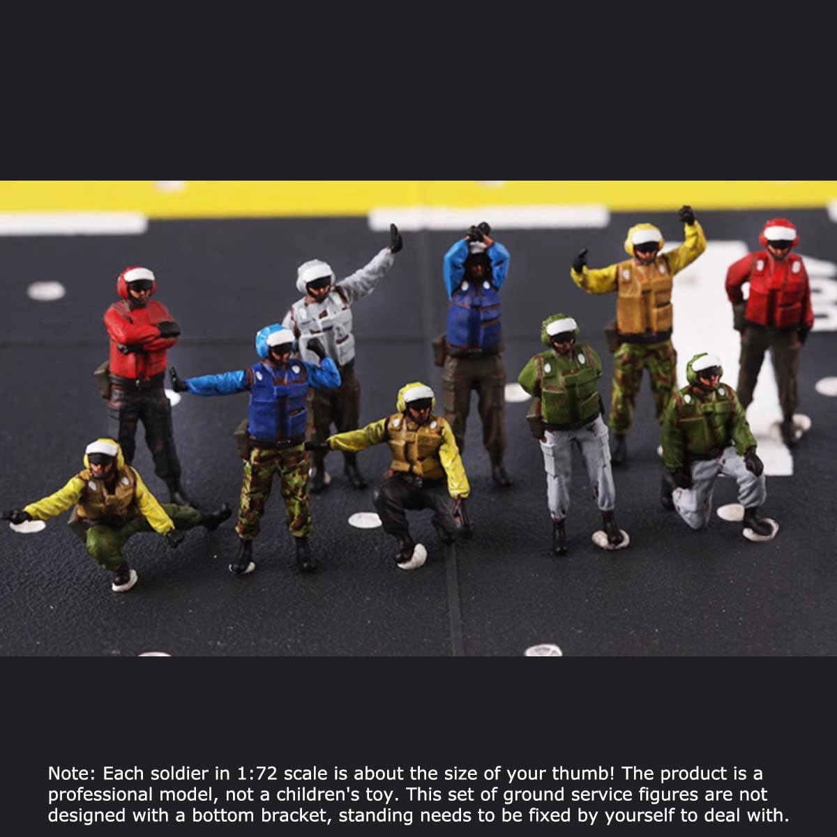 LootPop 1:72 Zestaw figurek z lotniskowca – 10 wstępnie pomalowanych modelarzy w pięciu różnych kolorach – udoskonalenie modelu pancernika – prezent wielkanocny dla kolekcjonerów