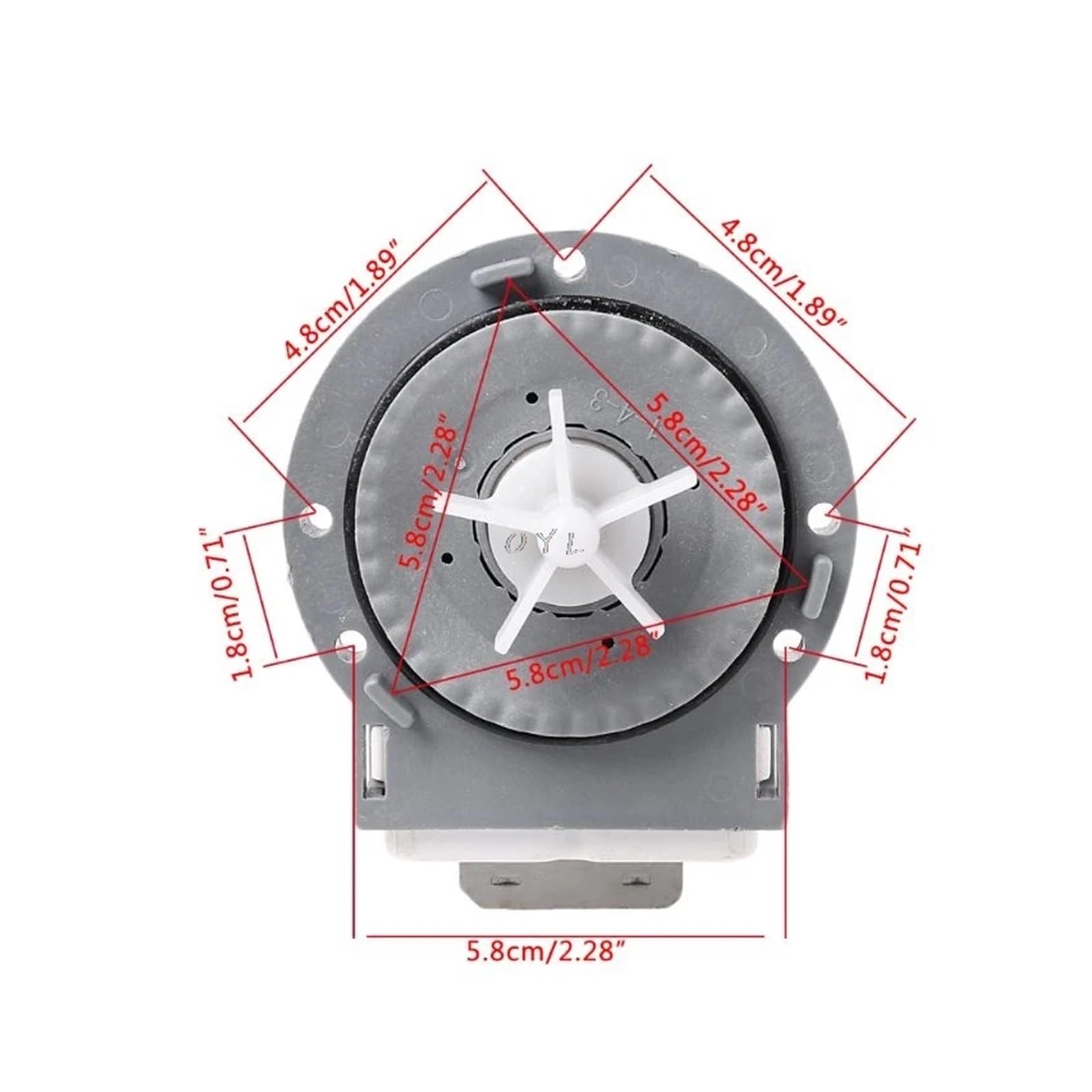Motore Pompa di Scarico per Lavatrice 4N518059, Compatibile con Samsung | Ingresso 30W, Uscita 21W, Corrente 0.25A; Struttura in Plastica e Metallo; Contenuto 1 pezzo