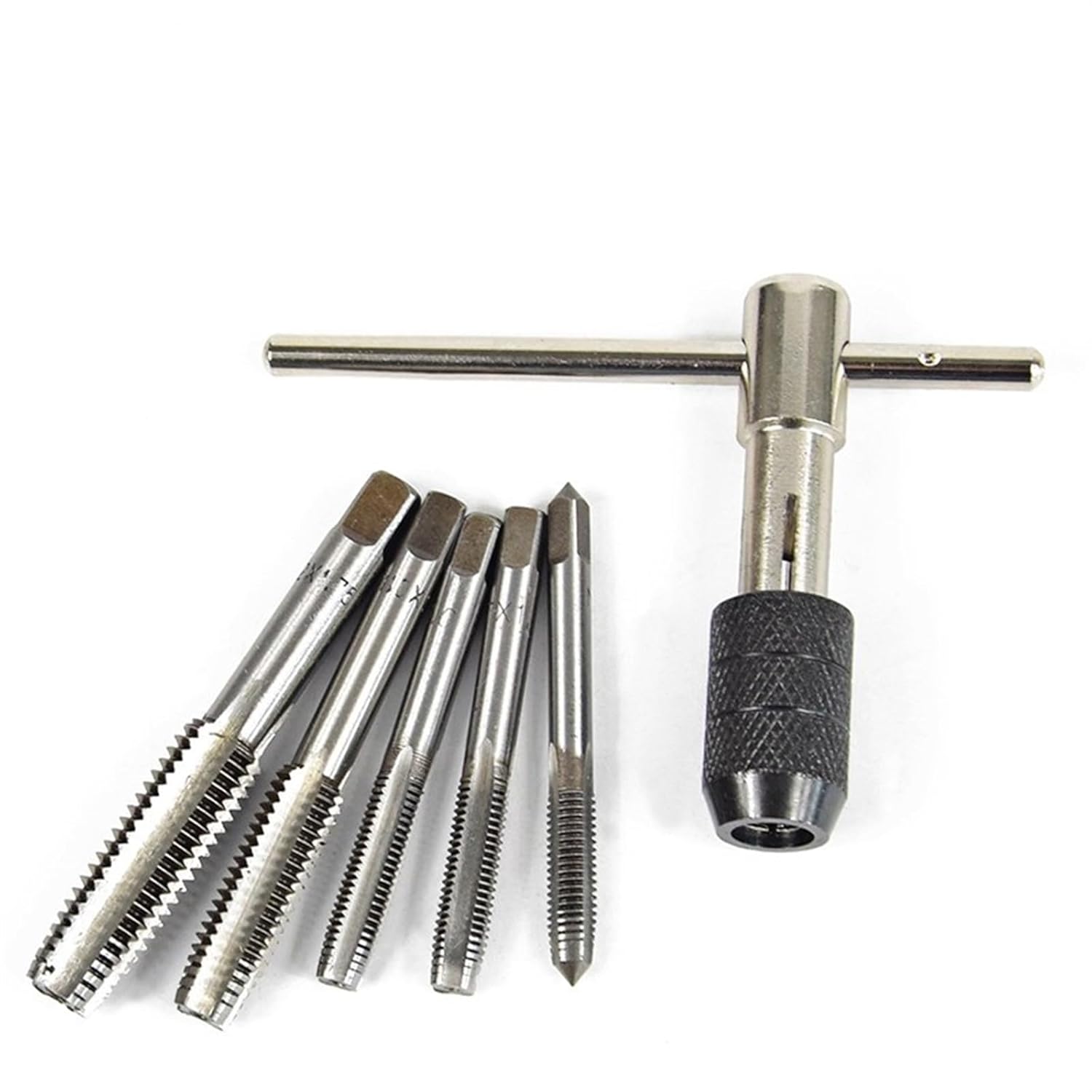 Tap Wrench Set Hand Tapping Tool Holder Twist Drill Bit Screw Tap Drill Metalworking Threading Tool 6/8/9pcs(8pcs)