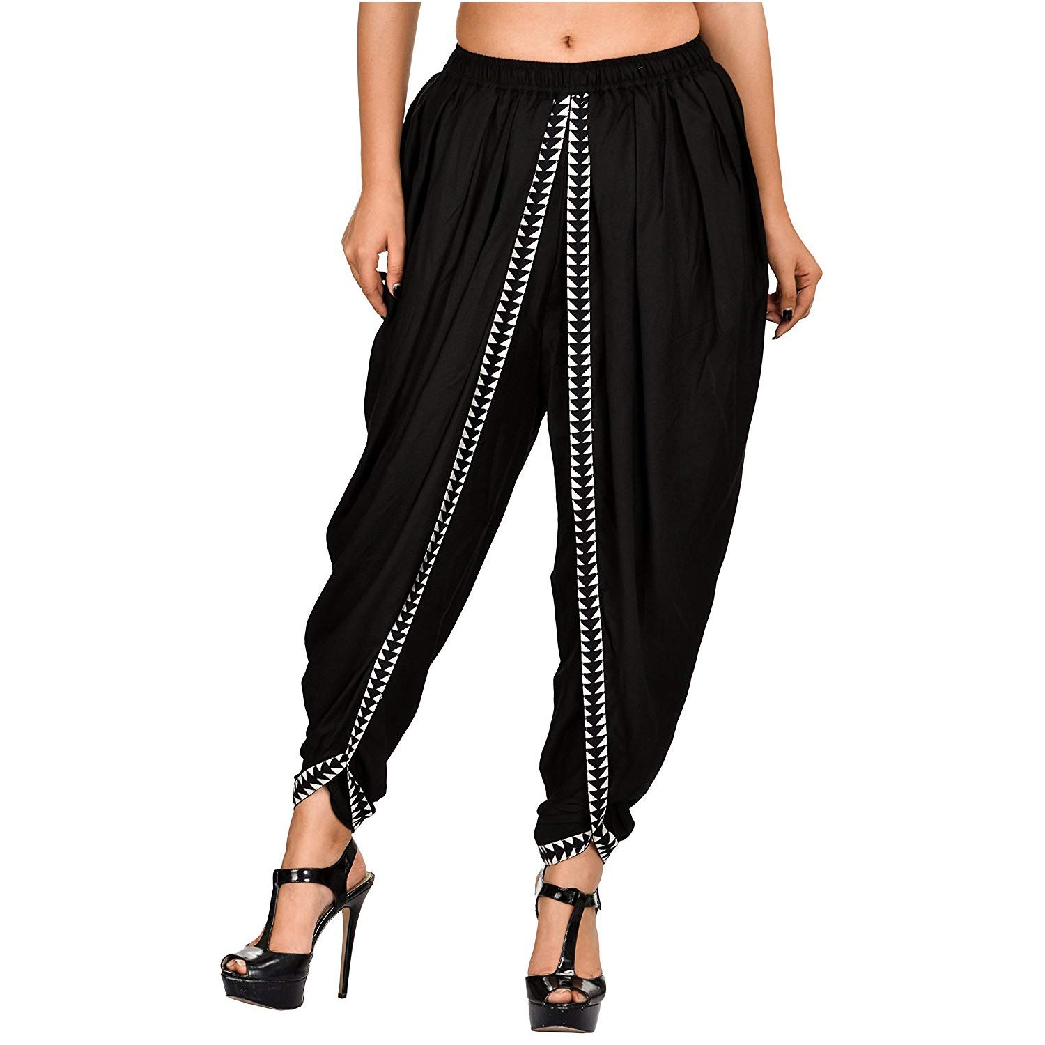 Women's Girls Solid Dhoti Pants for Casual Fusionwear Workwear (Free Size)-image-11