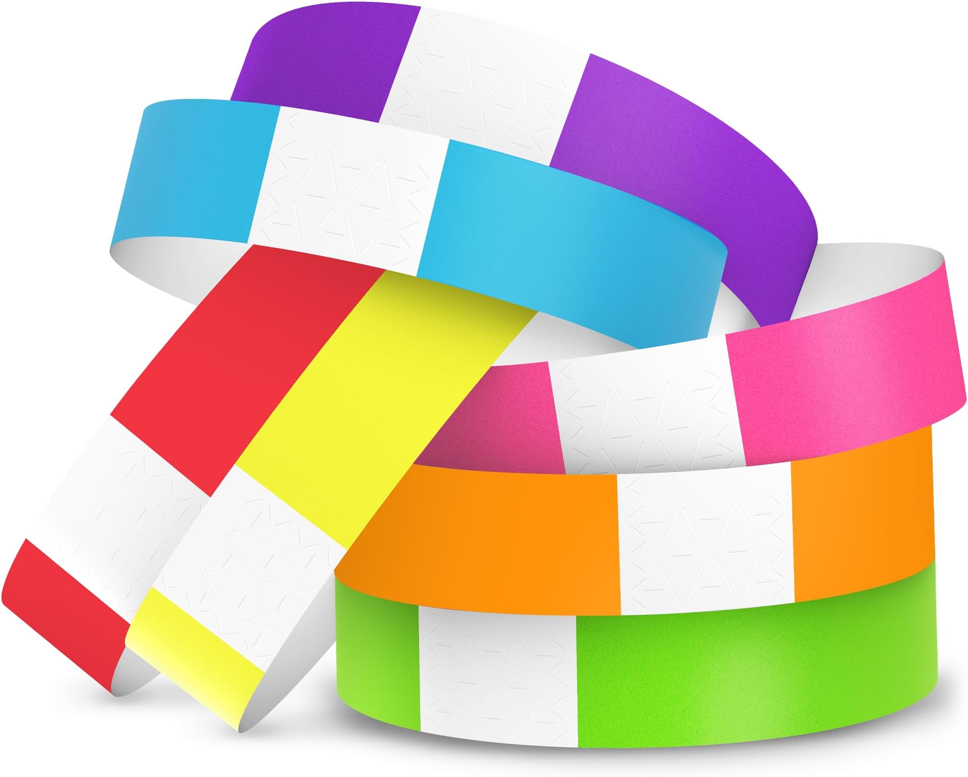 700 WristCo 7 Color Variety Pack Paper Plastic Wristbands for Events - Premium Water-Proof Tear Resistant Paper Bracelets ID Wrist Bands for Concerts Festivals Admission Party Identification