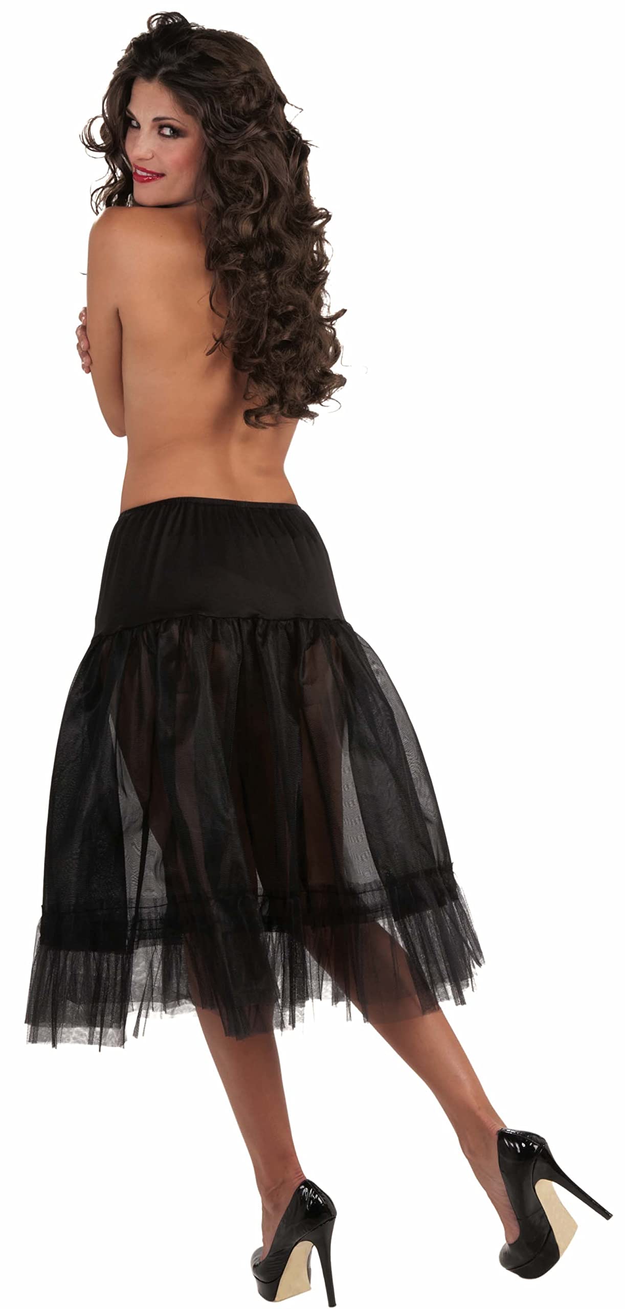 Women's Tea Length Crinoline Slip, Black, One Size