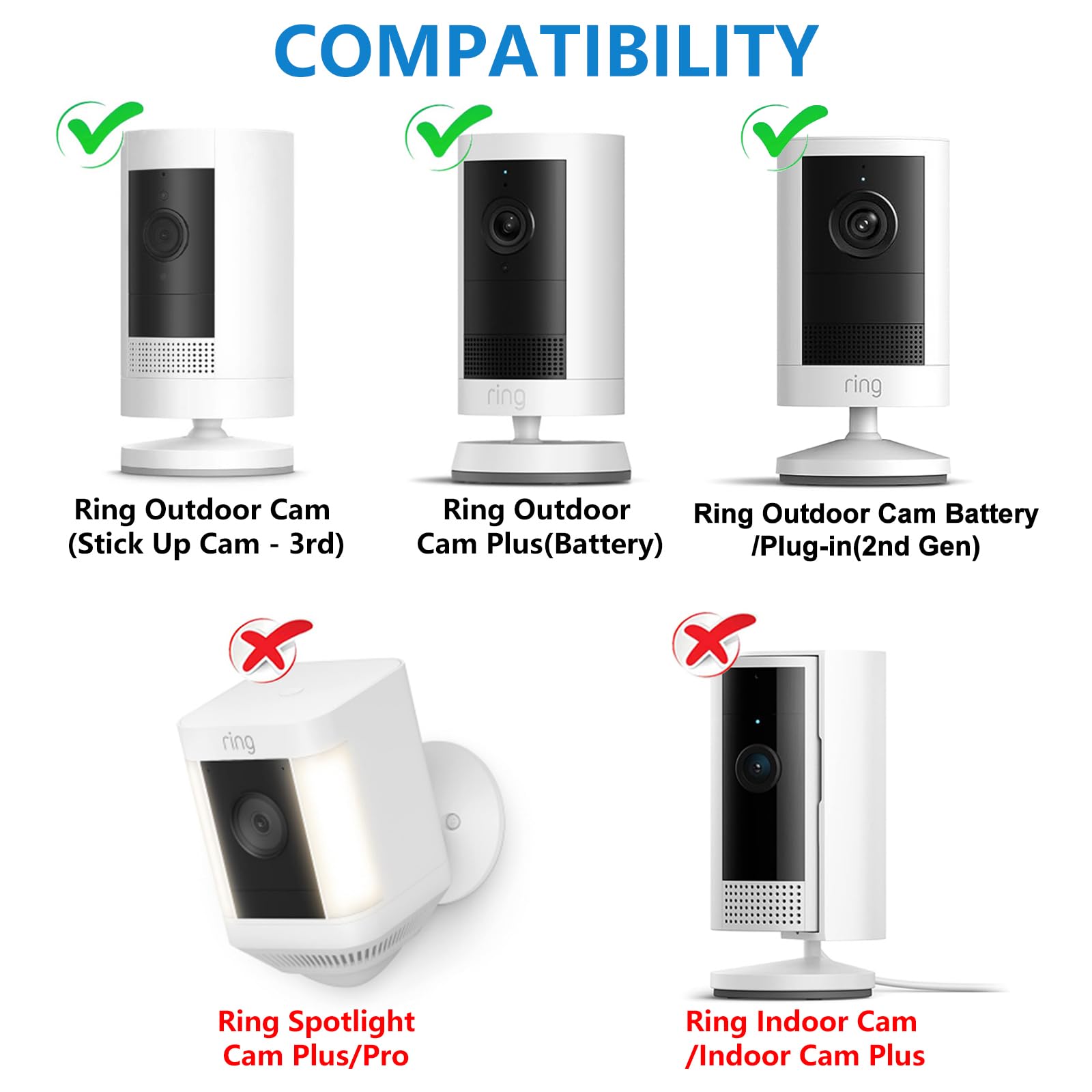 Amazon.com: 2Pack Adjustable Security Wall Mount Bracket for Ring