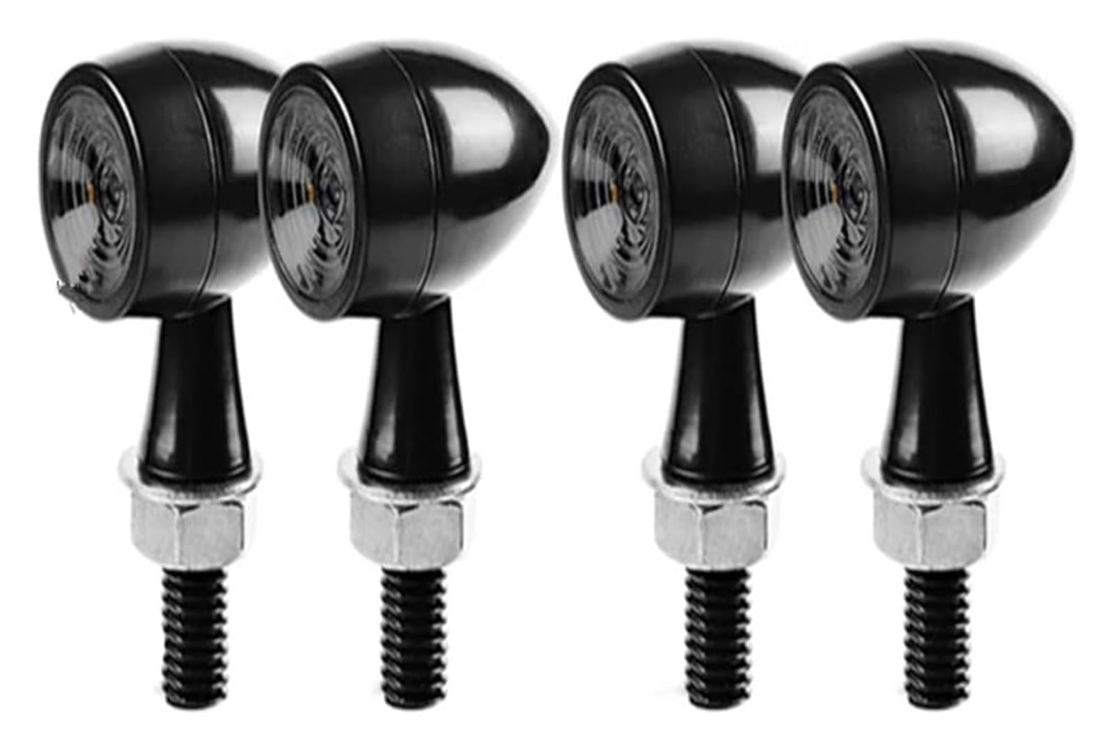 QWQNMC Indicatore Direzione Moto 12V 8mm Moto Freccia Fari di Direzione Bullet Frecce Stop(4 Smoke Lens)