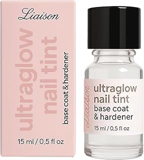 Liaison Liason UltraGlow Nail Hardener Tint and Base Coat with HydroShield Complex to Strengthen,Prevent chipping and Cracking