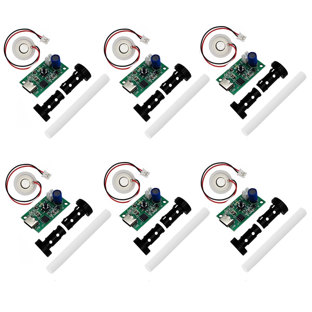 Disco de atomización de humidificación USB, interfaz tipo C, 5 V, placa de circuito de accionamiento de atomización, 6 uds