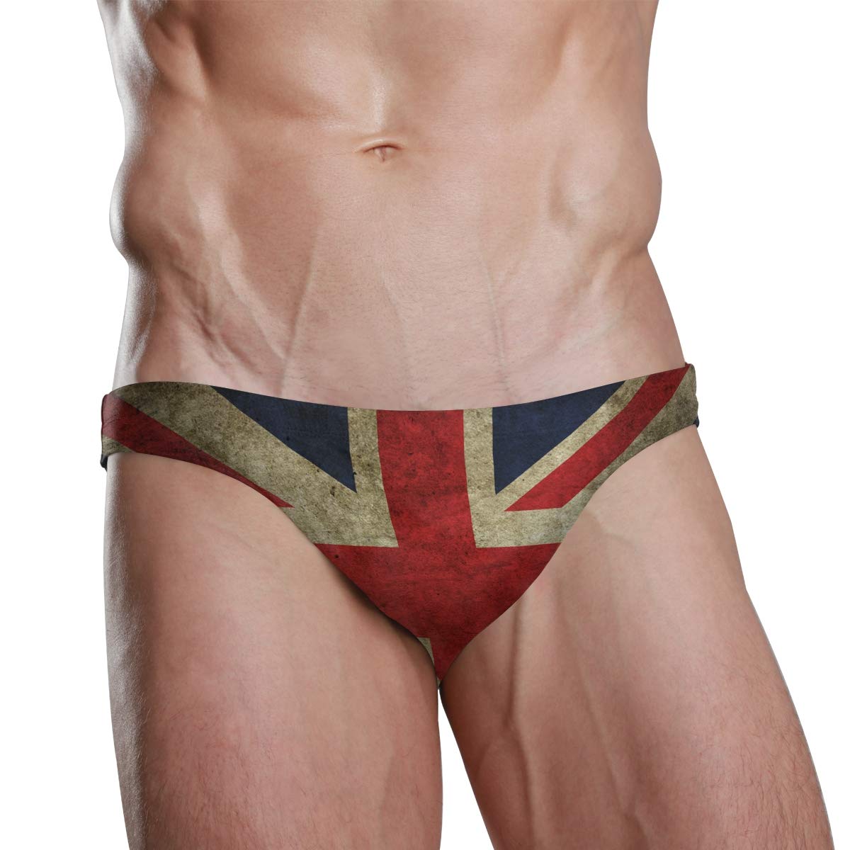 Men Swim Brief Bikini Retro Union Jack Beach Bikini for Men Swim Underwear Medium